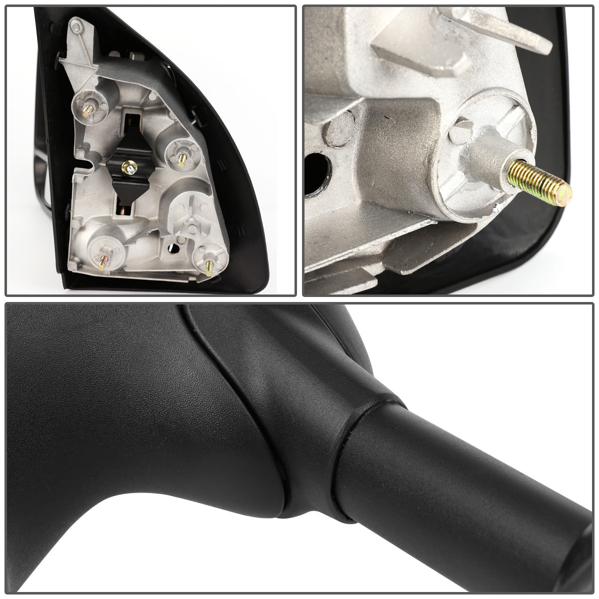 RETROVISORES EXTENDIBLES TOWING MIRROR - 99-07 FORD F-250, F-350, F-450, F-550 - SUPER DUTY - LEFT - MANUAL, W/O HEATED, W/O SIGNAL - BLACK