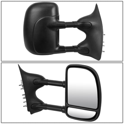 RETROVISORES EXTENDIBLES TOWING MIRROR - 99-07 FORD F-250, F-350, F-450, F-550 - SUPER DUTY - RIGHT - MANUAL, W/O HEATED, W/O SIGNAL - BLACK