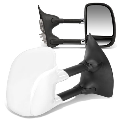 RETROVISORES EXTENDIBLES TOWING MIRROR - 99-07 FORD F-250, F-350, F-450, F-550 - SUPER DUTY - PAIR - MANUAL W/O HEATED W/O SIGNAL - CHROME