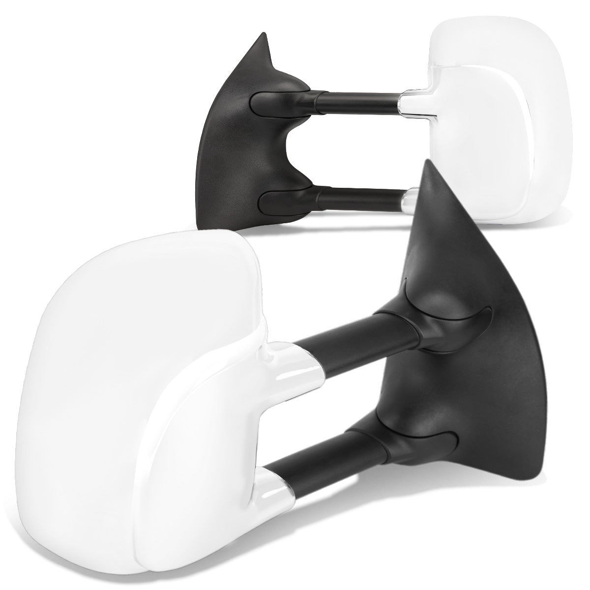 RETROVISORES EXTENDIBLES TOWING MIRROR - 99-07 FORD F-250, F-350, F-450, F-550 - SUPER DUTY - PAIR - MANUAL W/O HEATED W/O SIGNAL - CHROME