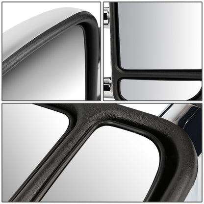 RETROVISORES EXTENDIBLES TOWING MIRROR - 99-07 FORD F-250, F-350, F-450, F-550 - SUPER DUTY - PAIR - MANUAL W/O HEATED W/O SIGNAL - CHROME