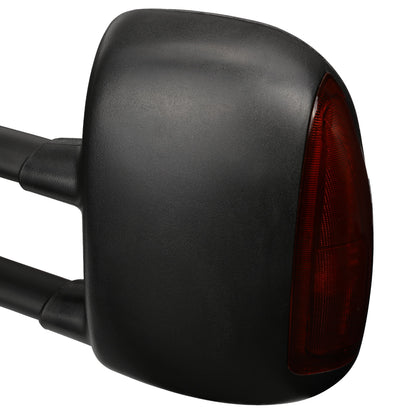 RETROVISORES EXTENDIBLES TOWING MIRROR - 99-07 FORD F-250, F-350, F-450, F-550 - SUPER DUTY - PAIR - MANUAL W/O HEATED - AMBER SIGNAL - BLACK