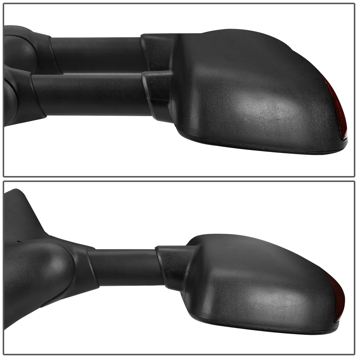 RETROVISORES EXTENDIBLES TOWING MIRROR - 99-07 FORD F-250, F-350, F-450, F-550 - SUPER DUTY - LEFT - POWERED W/ HEATED - AMBER SIGNAL - BLACK