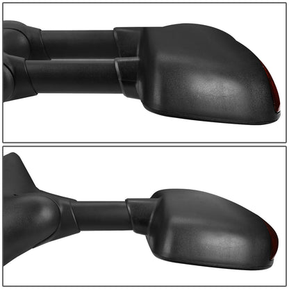 RETROVISORES EXTENDIBLES TOWING MIRROR - 99-07 FORD F-250, F-350, F-450, F-550 - SUPER DUTY - LEFT - POWERED W/ HEATED - AMBER SIGNAL - BLACK