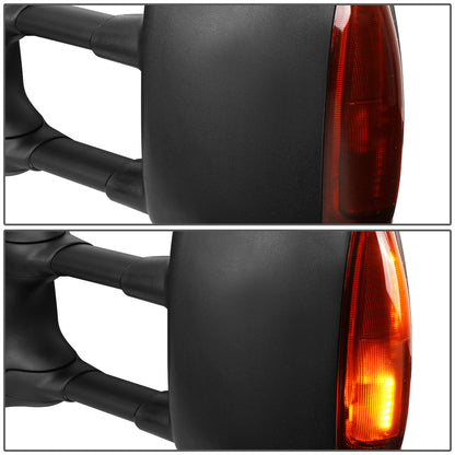 RETROVISORES EXTENDIBLES TOWING MIRROR - 99-07 FORD F-250, F-350, F-450, F-550 - SUPER DUTY - LEFT - POWERED W/ HEATED - AMBER SIGNAL - BLACK
