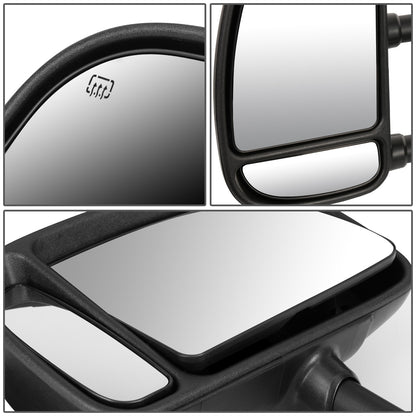 RETROVISORES EXTENDIBLES TOWING MIRROR - 99-07 FORD F-250, F-350, F-450, F-550 - SUPER DUTY - LEFT - POWERED W/ HEATED - AMBER SIGNAL - BLACK