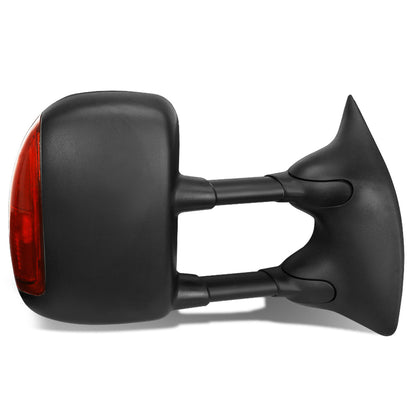 RETROVISORES EXTENDIBLES TOWING MIRROR - 99-07 FORD F-250, F-350, F-450, F-550 - SUPER DUTY - RIGHT - POWERED W/ HEATED - AMBER SIGNAL - BLACK