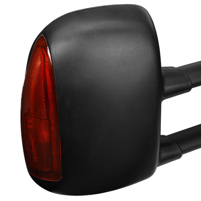 RETROVISORES EXTENDIBLES TOWING MIRROR - 99-07 FORD F-250, F-350, F-450, F-550 - SUPER DUTY - RIGHT - POWERED W/ HEATED - AMBER SIGNAL - BLACK
