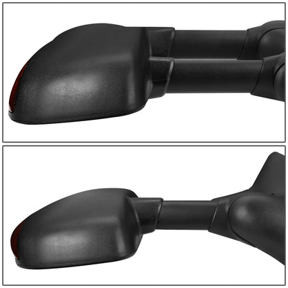 RETROVISORES EXTENDIBLES TOWING MIRROR - 99-07 FORD F-250, F-350, F-450, F-550 - SUPER DUTY - RIGHT - POWERED W/ HEATED - AMBER SIGNAL - BLACK