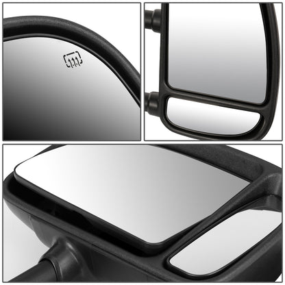 RETROVISORES EXTENDIBLES TOWING MIRROR - 99-07 FORD F-250, F-350, F-450, F-550 - SUPER DUTY - RIGHT - POWERED W/ HEATED - AMBER SIGNAL - BLACK