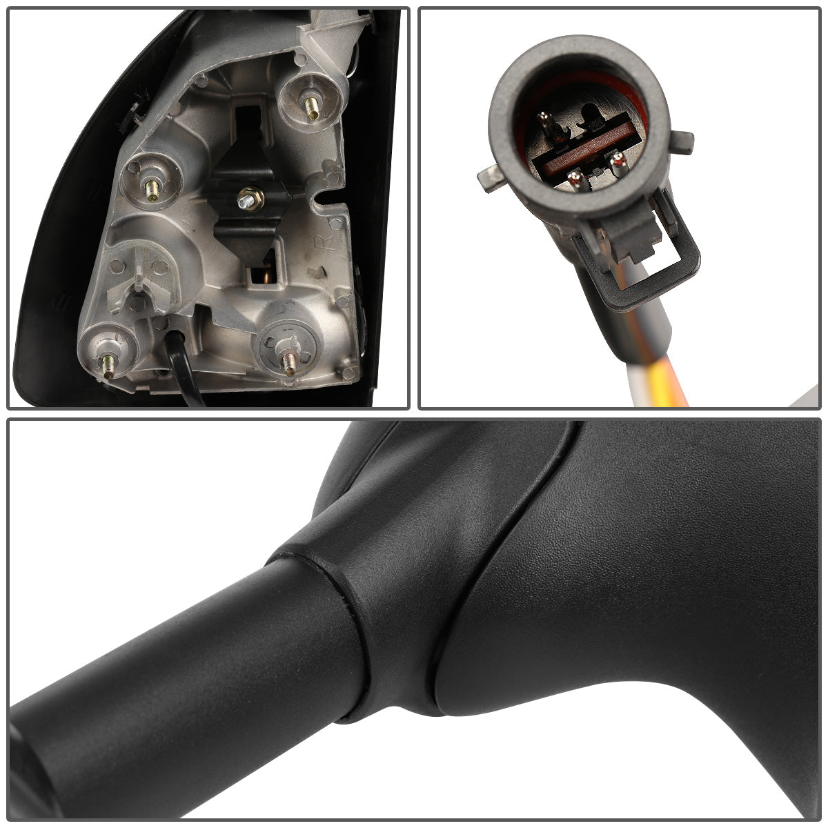 RETROVISORES EXTENDIBLES TOWING MIRROR - 99-07 FORD F-250, F-350, F-450, F-550 - SUPER DUTY - RIGHT - POWERED W/ HEATED - AMBER SIGNAL - BLACK