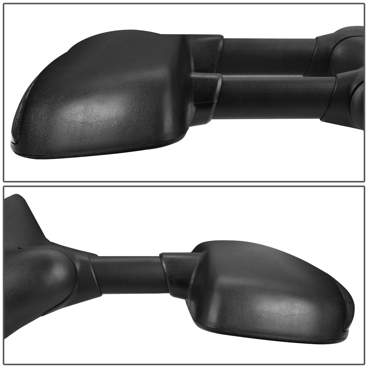 RETROVISORES EXTENDIBLES TOWING MIRROR - 99-07 FORD F-250, F-350, F-450, F-550 - SUPER DUTY - PAIR - POWERED W/ HEATED - SMOKE SIGNAL - BLACK