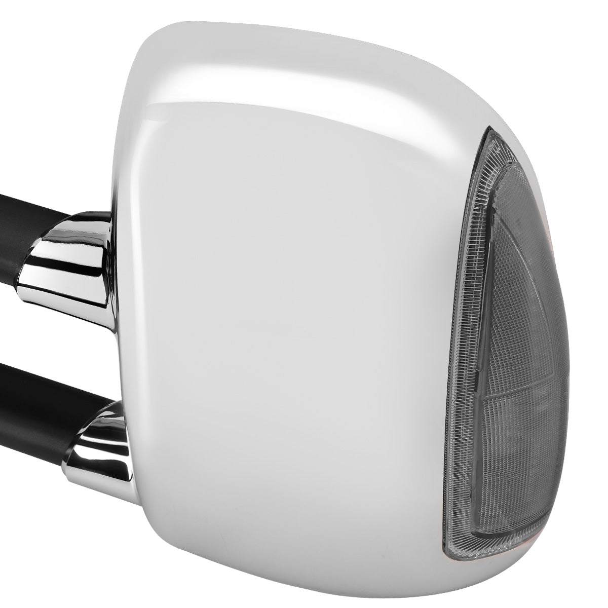 RETROVISORES EXTENDIBLES TOWING MIRROR - 99-07 FORD F-250, F-350, F-450, F-550 - SUPER DUTY - PAIR - POWERED W/ HEATED - SMOKE SIGNAL - CHROME