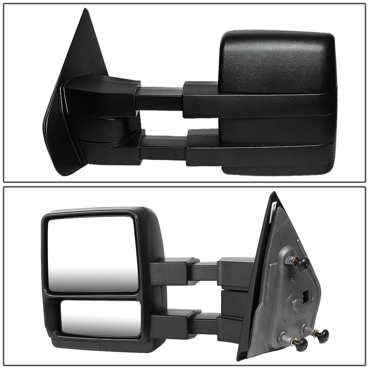 RETROVISORES EXTENDIBLES TOWING MIRROR - 04-14 FORD F-150 - PAIR - FITS MODELS WITH UNPOWERED / UNHEATED GLASS MIRRORS ONLY - BLACK