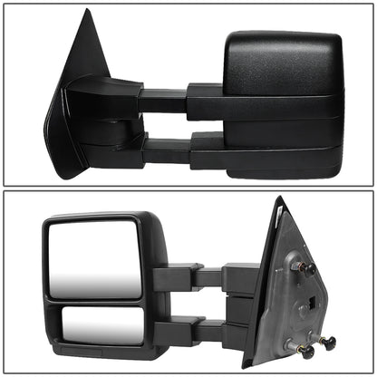 RETROVISORES EXTENDIBLES TOWING MIRROR - 04-14 FORD F-150 - PAIR - FITS MODELS WITH UNPOWERED / UNHEATED GLASS MIRRORS ONLY - BLACK