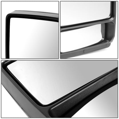 RETROVISORES EXTENDIBLES TOWING MIRROR - 04-14 FORD F-150 - PAIR - FITS MODELS WITH UNPOWERED / UNHEATED GLASS MIRRORS ONLY - BLACK