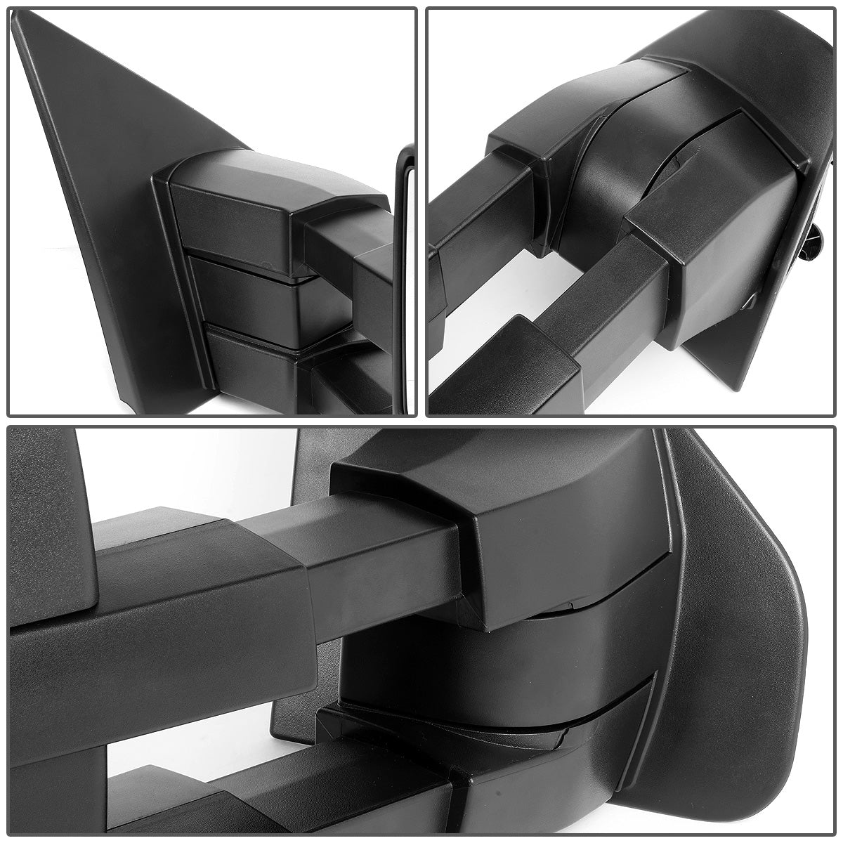 RETROVISORES EXTENDIBLES TOWING MIRROR - 04-14 FORD F-150 - PAIR - FITS MODELS WITH UNPOWERED / UNHEATED GLASS MIRRORS ONLY - BLACK