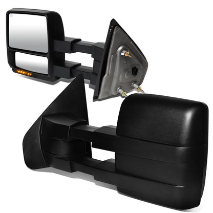 RETROVISORES EXTENDIBLES TOWING MIRROR - 04-14 FORD F-150 - PAIR - POWERED - W/PUDDLE LIGHT - W/HEATED - AMBER SIGNAL - BLACK