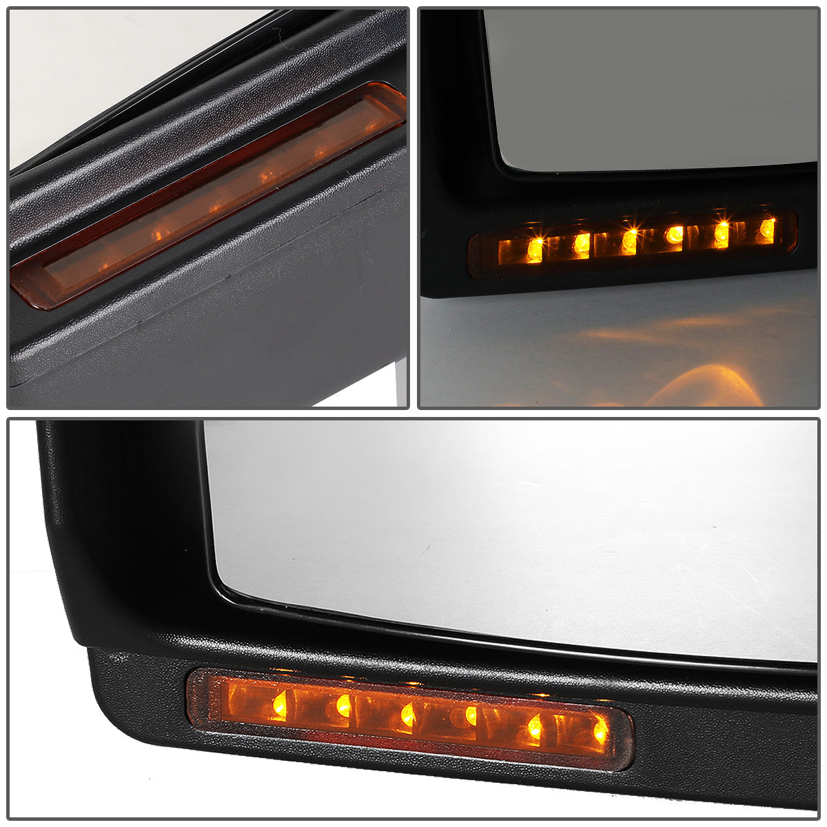 RETROVISORES EXTENDIBLES TOWING MIRROR - 04-14 FORD F-150 - PAIR - POWERED - W/PUDDLE LIGHT - W/HEATED - AMBER SIGNAL - BLACK