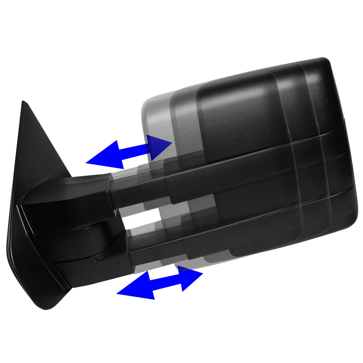 RETROVISORES EXTENDIBLES TOWING MIRROR - 04-14 FORD F-150 - LEFT - POWERED - W/AMBER SIGNAL - W/PUDDLE LIGHT - W/HEATED - BLACK