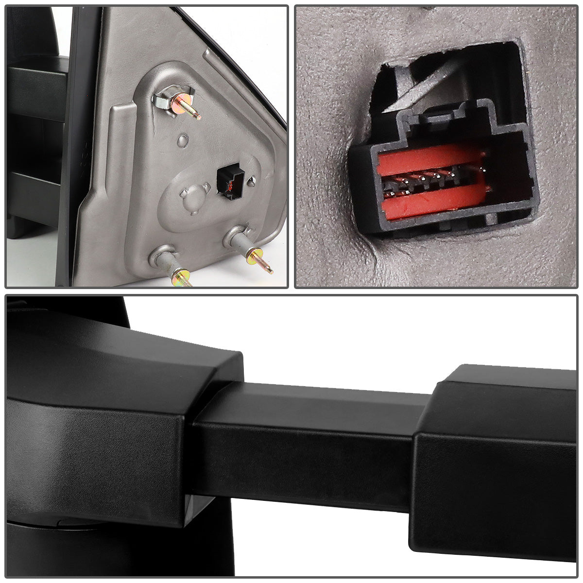 RETROVISORES EXTENDIBLES TOWING MIRROR - 04-14 FORD F-150 - LEFT - POWERED - W/AMBER SIGNAL - W/PUDDLE LIGHT - W/HEATED - BLACK