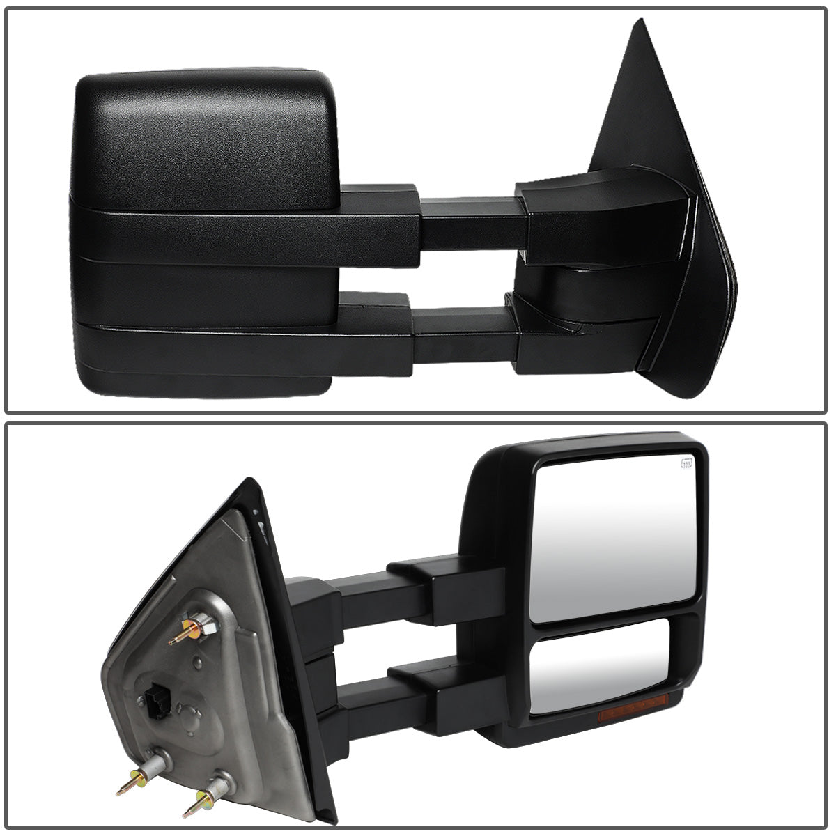 RETROVISORES EXTENDIBLES TOWING MIRROR - 04-14 FORD F-150 - RIGHT - POWERED - W/AMBER SIGNAL - W/PUDDLE LIGHT - W/HEATED - BLACK