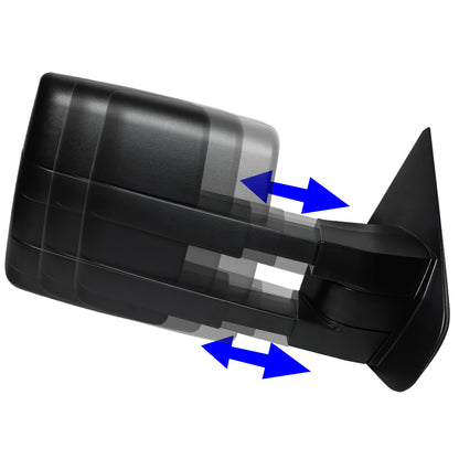 RETROVISORES EXTENDIBLES TOWING MIRROR - 04-14 FORD F-150 - RIGHT - POWERED - W/AMBER SIGNAL - W/PUDDLE LIGHT - W/HEATED - BLACK