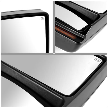 RETROVISORES EXTENDIBLES TOWING MIRROR - 04-14 FORD F-150 - RIGHT - POWERED - W/AMBER SIGNAL - W/PUDDLE LIGHT - W/HEATED - BLACK
