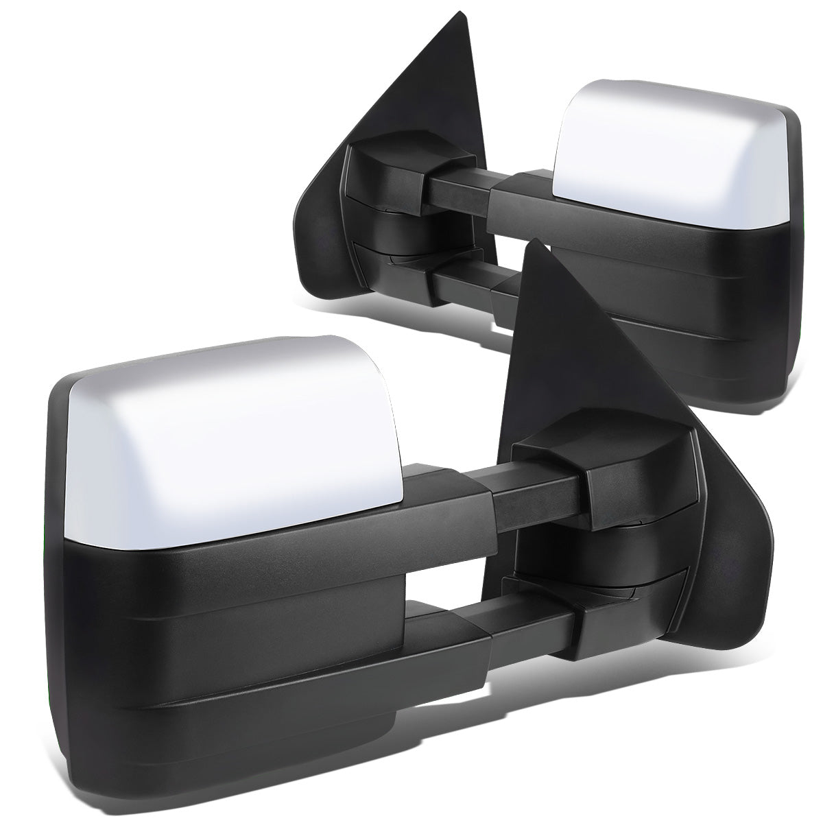 RETROVISORES EXTENDIBLES TOWING MIRROR - 04-14 FORD F-150 - PAIR - MANUAL W/ HEATED - CHROME - LED AMBER SIGNAL