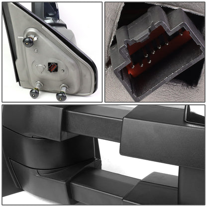 RETROVISORES EXTENDIBLES TOWING MIRROR - 04-14 FORD F-150 - PAIR - MANUAL W/ HEATED - CHROME - LED AMBER SIGNAL