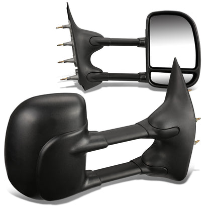RETROVISORES EXTENDIBLES TOWING MIRROR - 03-07 FORD E-150, E-250, E-350 - PAIR - MANUAL W/O HEATED W/O SIGNAL - BLACK