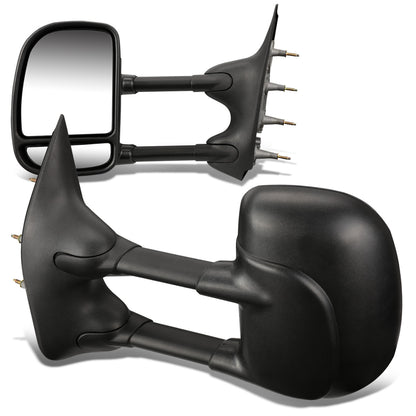 RETROVISORES EXTENDIBLES TOWING MIRROR - 03-07 FORD E-150, E-250, E-350 - PAIR - MANUAL W/O HEATED W/O SIGNAL - BLACK