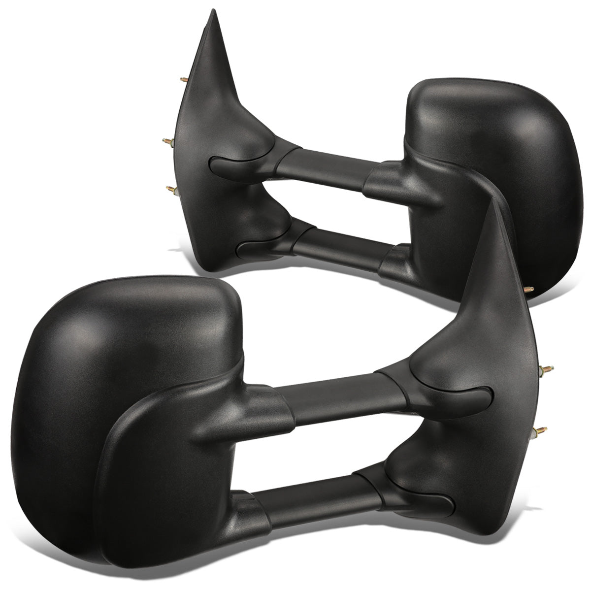RETROVISORES EXTENDIBLES TOWING MIRROR - 03-07 FORD E-150, E-250, E-350 - PAIR - MANUAL W/O HEATED W/O SIGNAL - BLACK