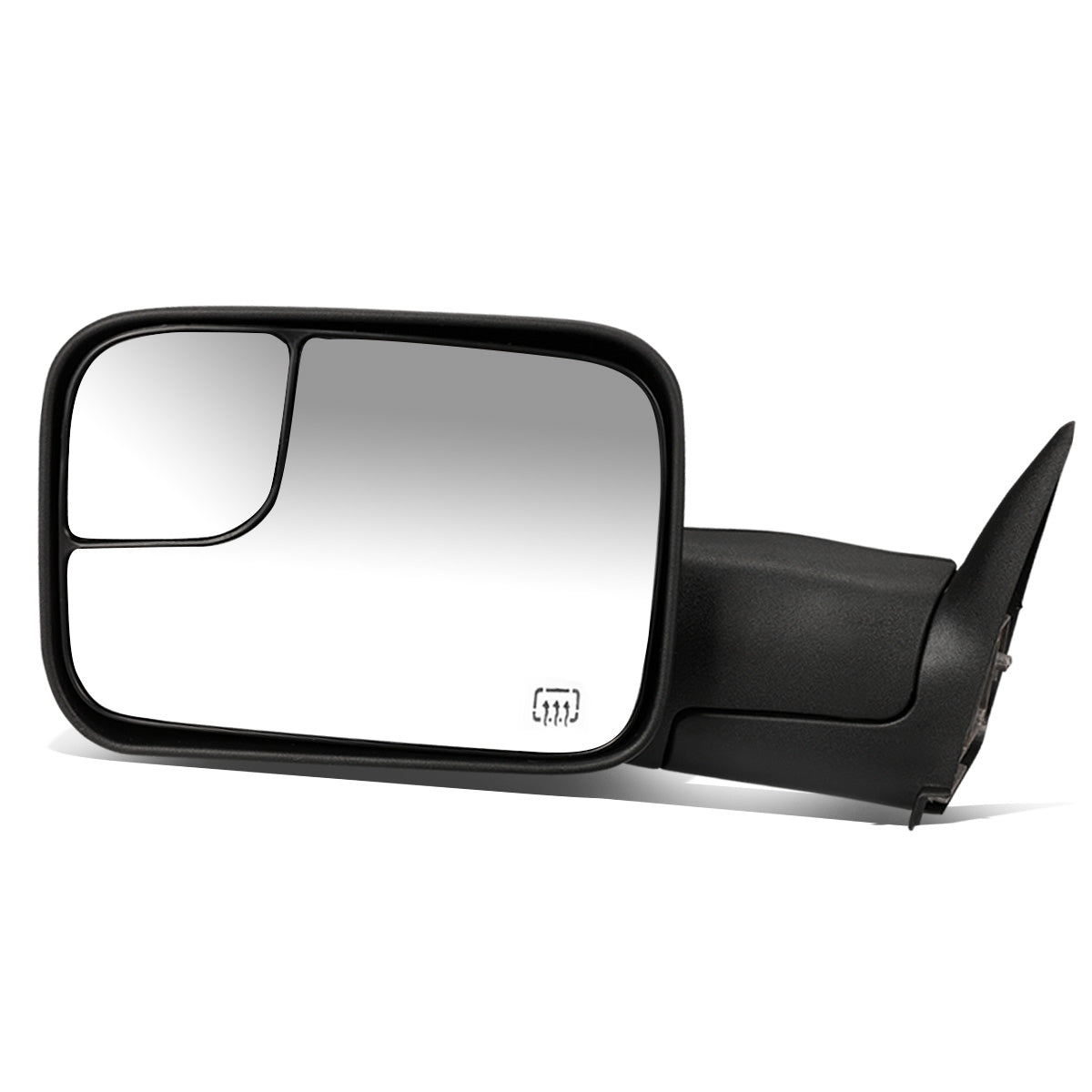 RETROVISORES EXTENDIBLES TOWING MIRROR - 98-01 DODGE RAM 1500 /  98-02 RAM 2500, 3500 - LEFT - POWERED, W/ HEATED, W/O SIGNAL - BLACK