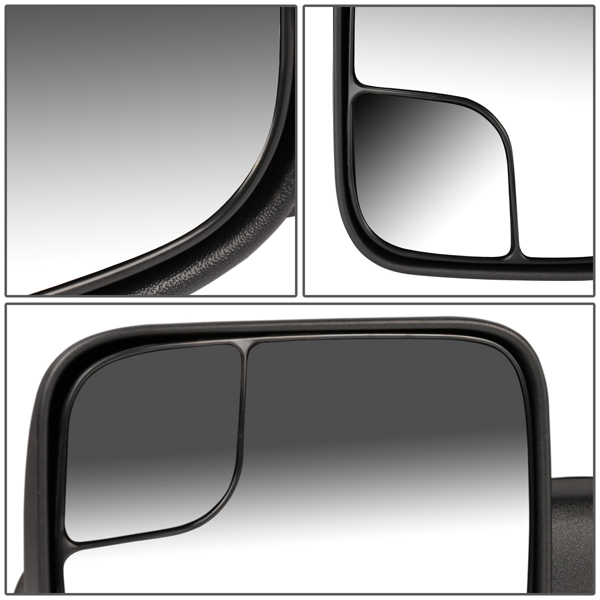 RETROVISORES EXTENDIBLES TOWING MIRROR - 94-01 DODGE RAM 1500 / 94-02 RAM 2500, 3500 - LEFT - MANUAL, W/O HEATED, W/O SIGNAL - BLACK