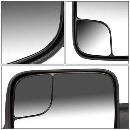 RETROVISORES EXTENDIBLES TOWING MIRROR - 94-01 DODGE RAM 1500 / 94-02 RAM 2500, 3500 - LEFT - MANUAL, W/O HEATED, W/O SIGNAL - BLACK