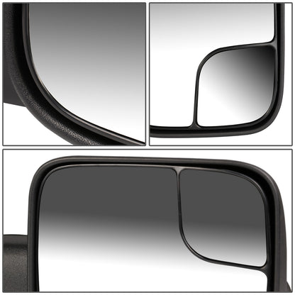 RETROVISORES EXTENDIBLES TOWING MIRROR - 94-01 DODGE RAM 1500 / 94-02 RAM 2500, 3500 - RIGHT - MANUAL, W/O HEATED, W/O SIGNAL - BLACK