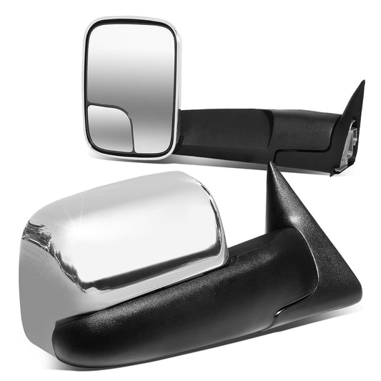 RETROVISORES EXTENDIBLES TOWING MIRROR - 94-01 DODGE RAM 1500 / 94-02 DODGE RAM 2500, 3500 - PAIR - MANUAL W/O HEATED W/O SIGNAL - FITS MODELS WITH MANUAL ADJUSTMENT MIRRORS - CHROME