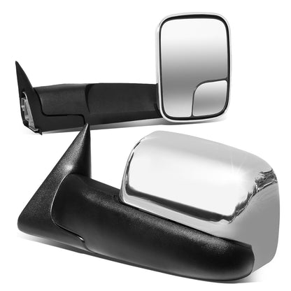 RETROVISORES EXTENDIBLES TOWING MIRROR - 94-01 DODGE RAM 1500 / 94-02 DODGE RAM 2500, 3500 - PAIR - MANUAL W/O HEATED W/O SIGNAL - FITS MODELS WITH MANUAL ADJUSTMENT MIRRORS - CHROME