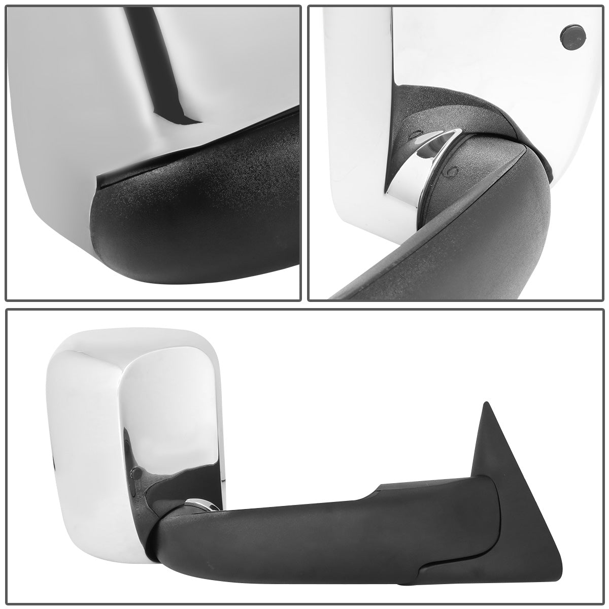 RETROVISORES EXTENDIBLES TOWING MIRROR - 94-01 DODGE RAM 1500 / 94-02 DODGE RAM 2500, 3500 - PAIR - MANUAL W/O HEATED W/O SIGNAL - FITS MODELS WITH MANUAL ADJUSTMENT MIRRORS - CHROME