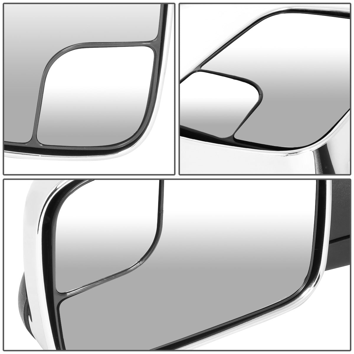 RETROVISORES EXTENDIBLES TOWING MIRROR - 94-01 DODGE RAM 1500 / 94-02 DODGE RAM 2500, 3500 - PAIR - MANUAL W/O HEATED W/O SIGNAL - FITS MODELS WITH MANUAL ADJUSTMENT MIRRORS - CHROME