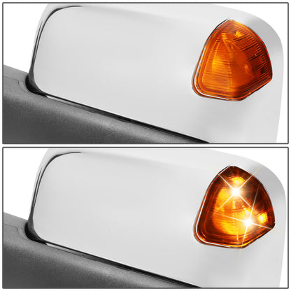 RETROVISORES EXTENDIBLES TOWING MIRROR - 98-02 DODGE RAM 1500, 2500, 3500 - PAIR - POWERED W/ HEATED - LED AMBER SIGNAL - CHROME