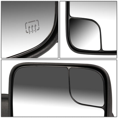 RETROVISORES EXTENDIBLES TOWING MIRROR - 02-08 DODGE RAM 1500 / 03-09 DODGE RAM 2500, 3500 - PAIR - POWERED W/ HEATED W/O SIGNAL - BLACK