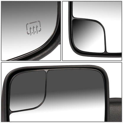 RETROVISORES EXTENDIBLES TOWING MIRROR - 02-08 DODGE RAM 1500 / 03-09 RAM 2500, 3500 - LEFT - POWERED, W/ HEATED, W/O SIGNAL - BLACK