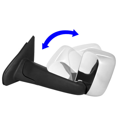 RETROVISORES EXTENDIBLES TOWING MIRROR - 02-08 DODGE RAM 1500 / 03-09 DODGE RAM 2500, 3500 - PAIR - POWERED W/ HEATED W/O SIGNAL - CHROME