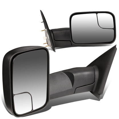 RETROVISORES EXTENDIBLES TOWING MIRROR - 02-08 DODGE RAM 1500 / 03-09 RAM 2500, 3500 - PAIR - MANUAL W/O HEATED W/O SIGNAL - BLACK