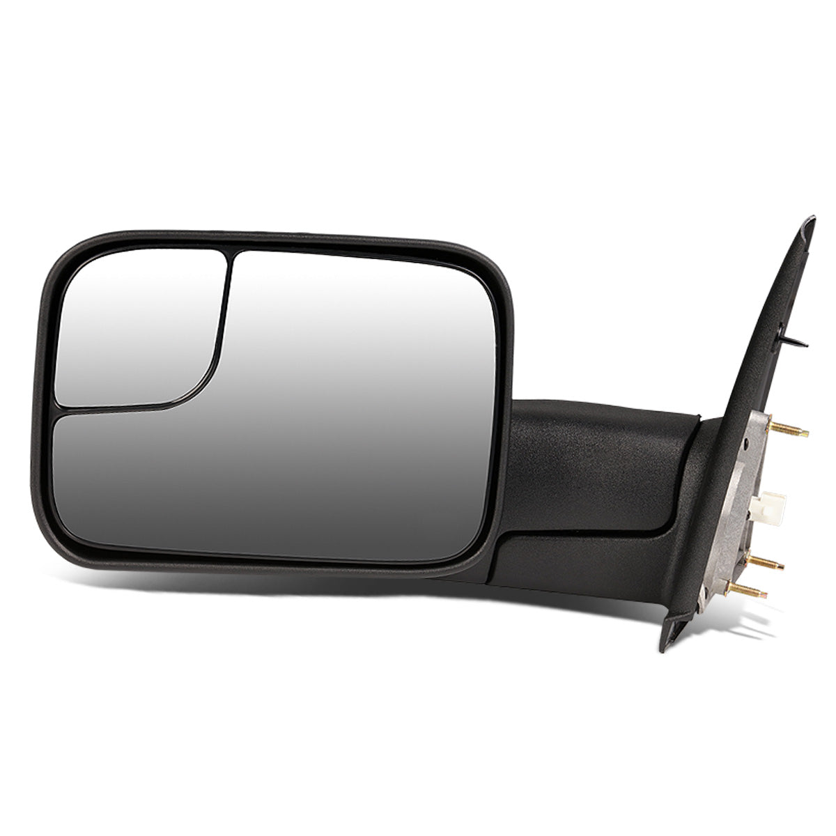 RETROVISORES EXTENDIBLES TOWING MIRROR - 02-08 DODGE RAM 1500 / 03-09 RAM 2500, 3500 - LEFT - MANUAL W/O HEATED W/O SIGNAL - BLACK