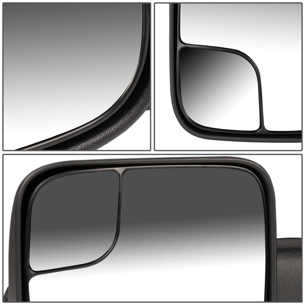 RETROVISORES EXTENDIBLES TOWING MIRROR - 02-08 DODGE RAM 1500 / 03-09 RAM 2500, 3500 - LEFT - MANUAL W/O HEATED W/O SIGNAL - BLACK