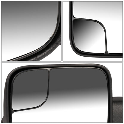 RETROVISORES EXTENDIBLES TOWING MIRROR - 02-08 DODGE RAM 1500 / 03-09 RAM 2500, 3500 - LEFT - MANUAL W/O HEATED W/O SIGNAL - BLACK