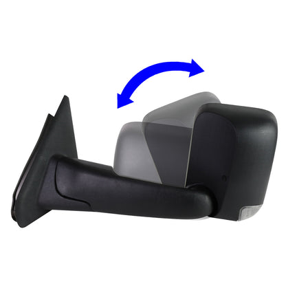 RETROVISORES EXTENDIBLES TOWING MIRROR - 02-08 DODGE RAM 1500 / 03-09 RAM 2500, 3500 - PAIR - MANUAL, W/ O HEATED - LED SMOKE SIGNAL - BLACK